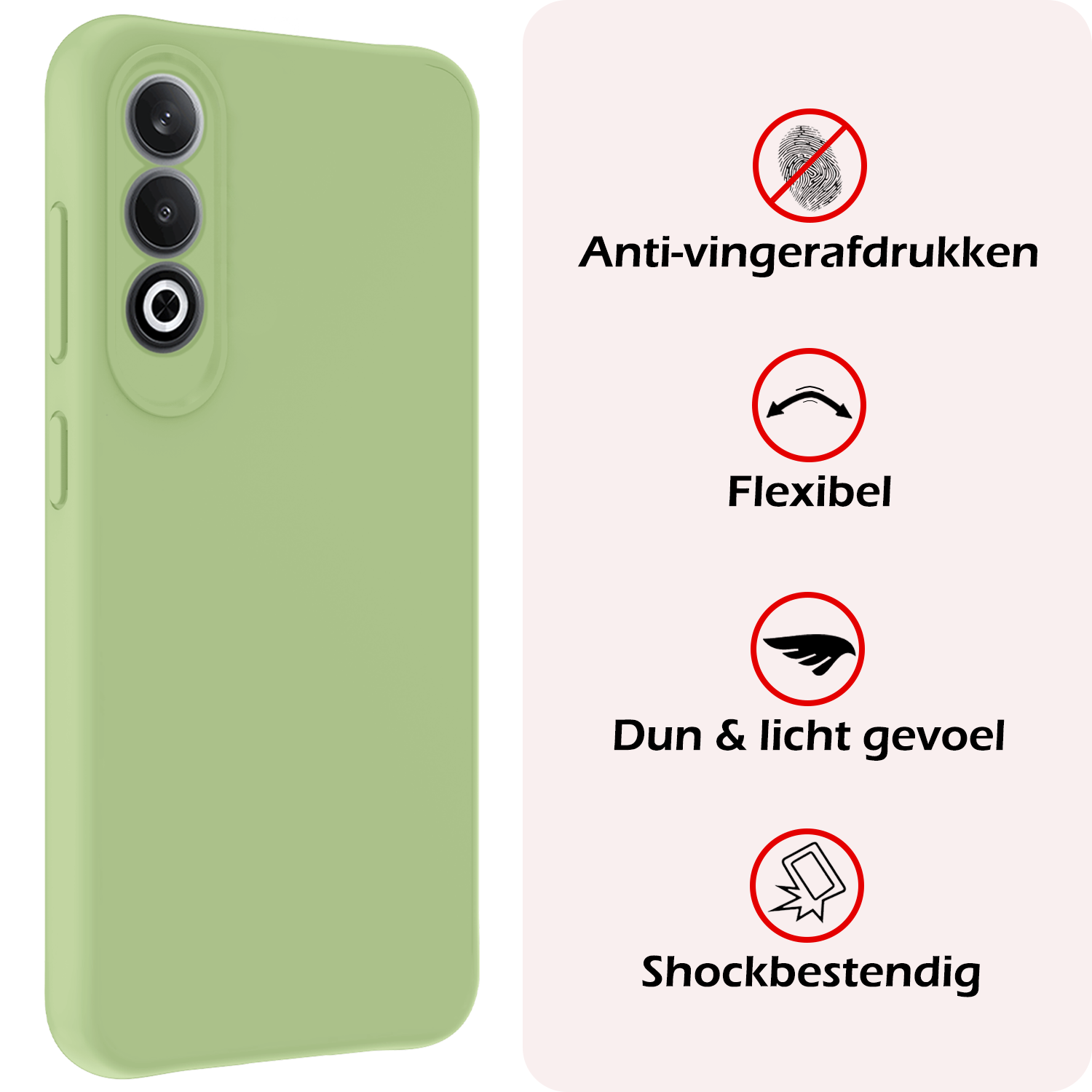 NoXx Hoesje Geschikt voor OnePlus Nord CE4 Hoesje Siliconen Case Hoes - Hoes Geschikt voor OnePlus Nord CE4 Hoes Cover Case - Groen - 2 PACK