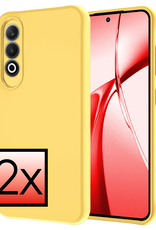 NoXx Hoesje Geschikt voor OnePlus Nord CE4 Hoesje Siliconen Case Hoes - Hoes Geschikt voor OnePlus Nord CE4 Hoes Cover Case - Geel - 2 PACK
