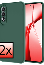 NoXx Hoesje Geschikt voor OnePlus Nord CE4 Hoesje Siliconen Case Hoes - Hoes Geschikt voor OnePlus Nord CE4 Hoes Cover Case - Donkergroen - 2 PACK