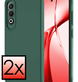 NoXx NoXx OnePlus Nord CE4 Hoesje Siliconen - Donkergroen - 2 PACK