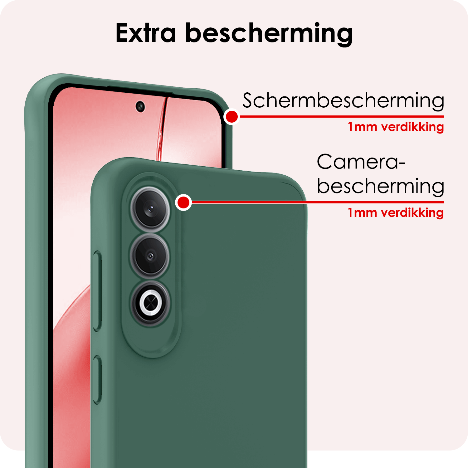 NoXx Hoesje Geschikt voor OnePlus Nord CE4 Hoesje Siliconen Case Hoes - Hoes Geschikt voor OnePlus Nord CE4 Hoes Cover Case - Donkergroen - 2 PACK