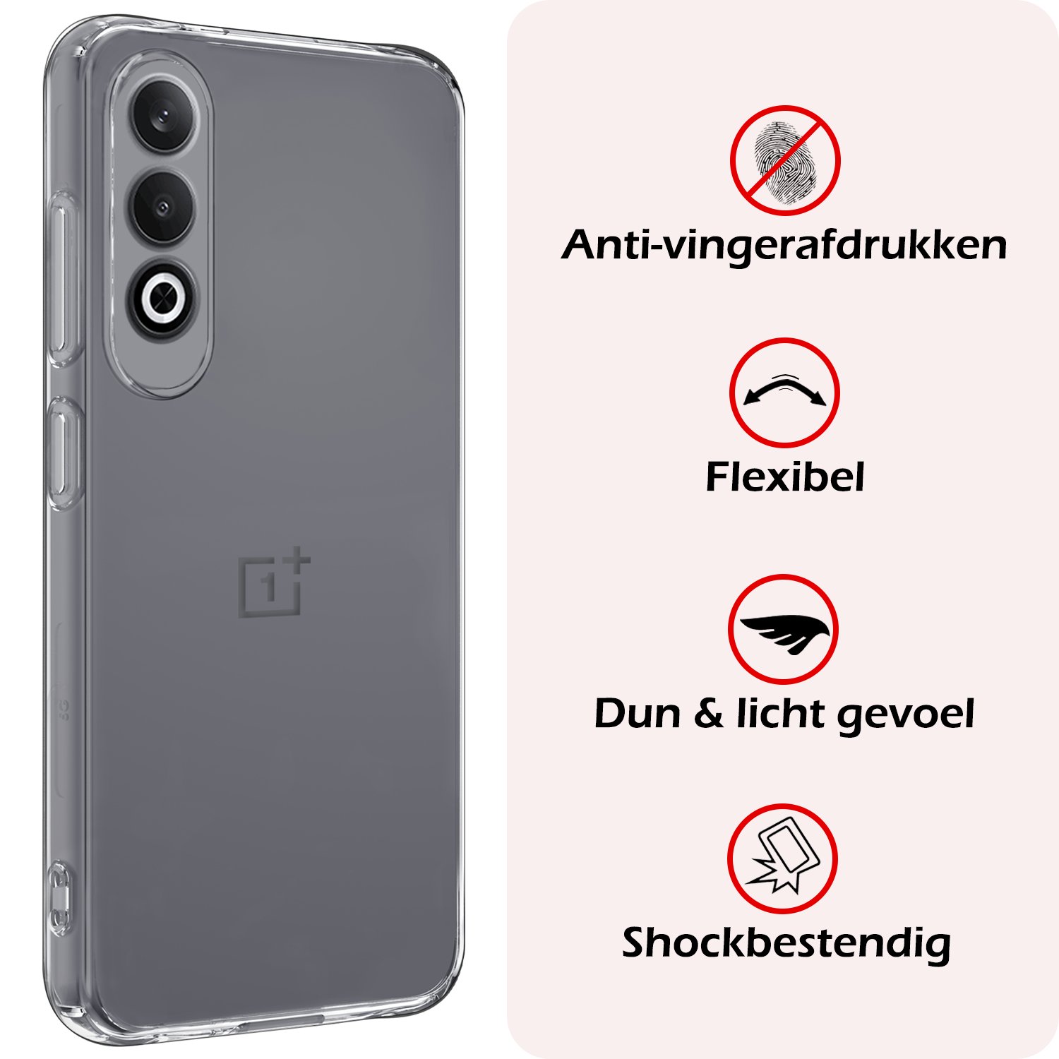 NoXx Hoesje Geschikt voor OnePlus Nord CE4 Hoesje Siliconen Case Hoes - Hoes Geschikt voor OnePlus Nord CE4 Hoes Cover Case - Transparant