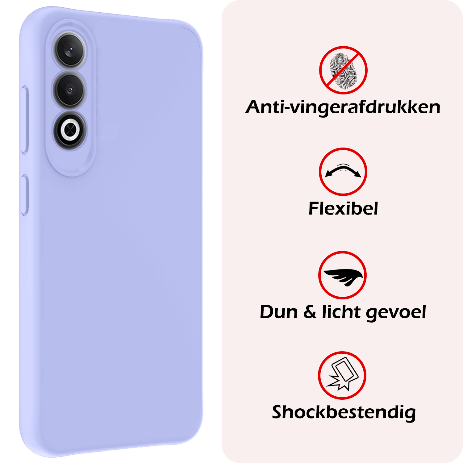 NoXx Hoesje Geschikt voor OnePlus Nord CE4 Hoesje Siliconen Case Hoes - Hoes Geschikt voor OnePlus Nord CE4 Hoes Cover Case - Lichtblauw