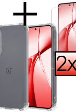 NoXx Hoesje Geschikt voor OnePlus Nord CE4 Hoesje Siliconen Shock Proof Case Hoes Met 2x Screenprotector - Hoes Geschikt voor OnePlus Nord CE4 Hoes Cover Case Shockproof - Transparant