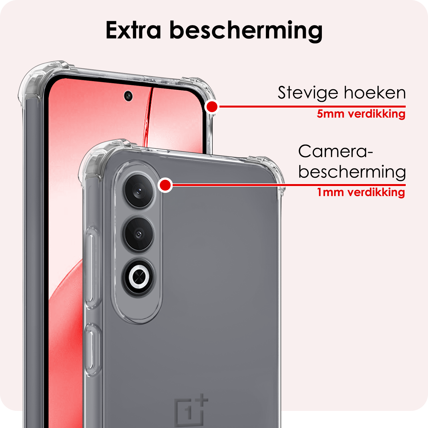 NoXx Hoesje Geschikt voor OnePlus Nord CE4 Hoesje Siliconen Shock Proof Case Hoes Met 2x Screenprotector - Hoes Geschikt voor OnePlus Nord CE4 Hoes Cover Case Shockproof - Transparant