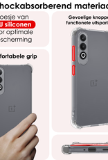 NoXx Hoesje Geschikt voor OnePlus Nord CE4 Hoesje Siliconen Shock Proof Case Hoes Met 2x Screenprotector - Hoes Geschikt voor OnePlus Nord CE4 Hoes Cover Case Shockproof - Transparant