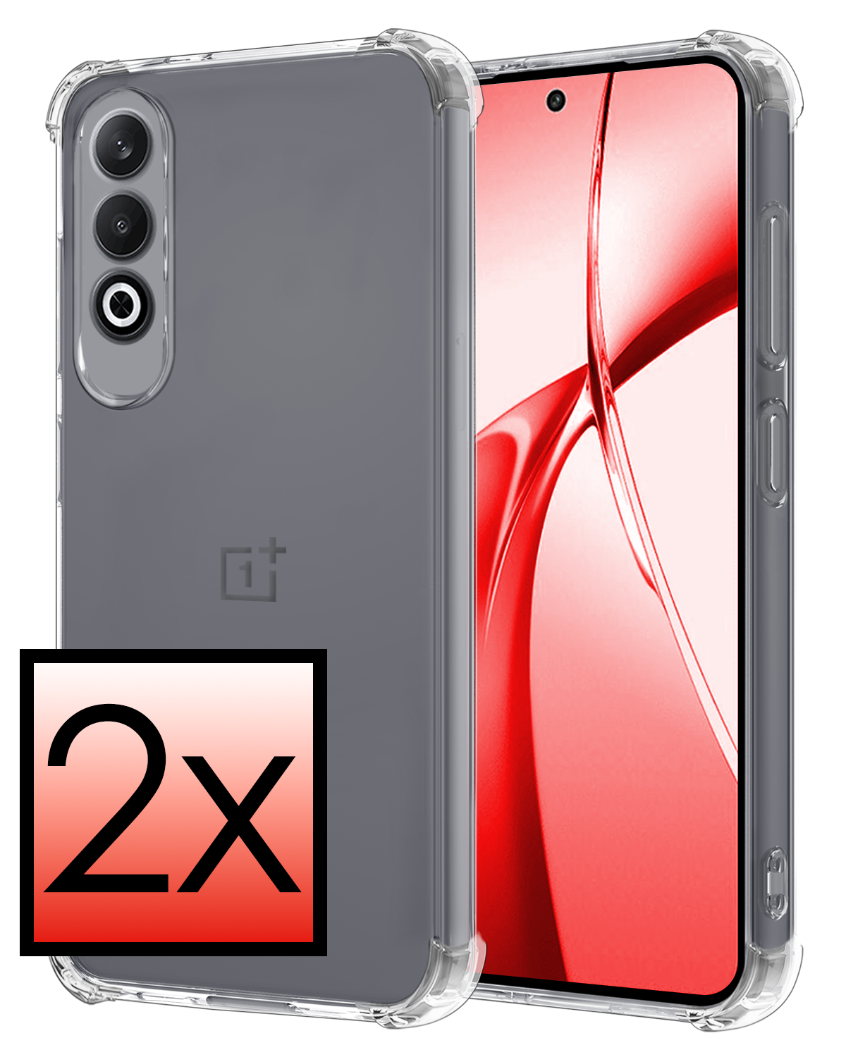 NoXx Hoesje Geschikt voor OnePlus Nord CE4 Hoesje Siliconen Shock Proof Case Hoes - Hoes Geschikt voor OnePlus Nord CE4 Hoes Cover Case Shockproof - Transparant - 2 PACK