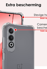 NoXx Hoesje Geschikt voor OnePlus Nord CE4 Hoesje Siliconen Shock Proof Case Hoes - Hoes Geschikt voor OnePlus Nord CE4 Hoes Cover Case Shockproof - Transparant - 2 PACK