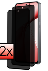 NoXx Screenprotector Geschikt voor OnePlus Nord CE4 Screenprotector Privacy Glas Gehard Full Cover - Screenprotector Geschikt voor OnePlus Nord CE4 Screenprotector Privacy Tempered Glass - 2 PACK