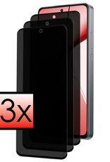 NoXx Screenprotector Geschikt voor OnePlus Nord CE4 Screenprotector Privacy Glas Gehard Full Cover - Screenprotector Geschikt voor OnePlus Nord CE4 Screenprotector Privacy Tempered Glass - 3 PACK