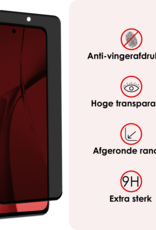 NoXx Screenprotector Geschikt voor OnePlus Nord CE4 Screenprotector Privacy Glas Gehard Full Cover - Screenprotector Geschikt voor OnePlus Nord CE4 Screenprotector Privacy Tempered Glass - 2 PACK