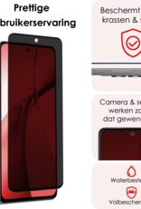 NoXx Screenprotector Geschikt voor OnePlus Nord CE4 Screenprotector Privacy Glas Gehard Full Cover - Screenprotector Geschikt voor OnePlus Nord CE4 Screenprotector Privacy Tempered Glass - 3 PACK