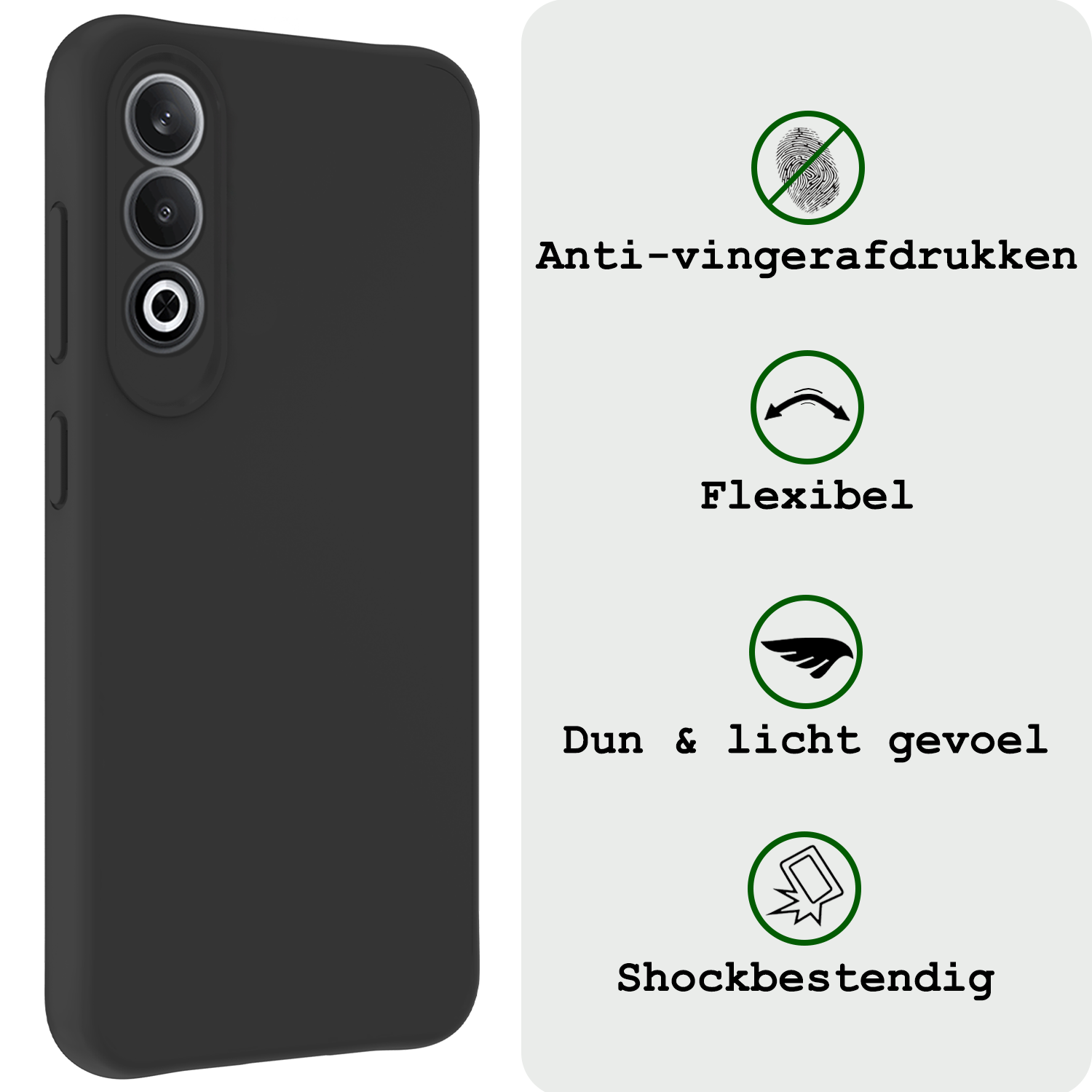 BASEY. Hoesje Geschikt voor OnePlus Nord CE4 Hoesje Siliconen Case Hoes Met 2x Screenprotector - Hoes Geschikt voor OnePlus Nord CE4 Hoes Cover Case - Zwart