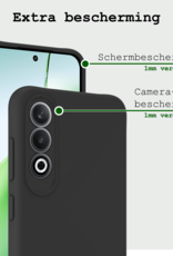 BASEY. Hoesje Geschikt voor OnePlus Nord CE4 Hoesje Siliconen Case Hoes Met 2x Screenprotector - Hoes Geschikt voor OnePlus Nord CE4 Hoes Cover Case - Zwart