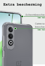 BASEY. Hoesje Geschikt voor OnePlus Nord CE4 Hoesje Siliconen Case Hoes Met 2x Screenprotector - Hoes Geschikt voor OnePlus Nord CE4 Hoes Cover Case - Transparant