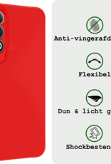 BASEY. Hoesje Geschikt voor OnePlus Nord CE4 Hoesje Siliconen Case Hoes Met 2x Screenprotector - Hoes Geschikt voor OnePlus Nord CE4 Hoes Cover Case - Rood