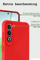 BASEY. Hoesje Geschikt voor OnePlus Nord CE4 Hoesje Siliconen Case Hoes Met 2x Screenprotector - Hoes Geschikt voor OnePlus Nord CE4 Hoes Cover Case - Rood