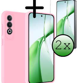 BASEY. BASEY. OnePlus Nord CE4 Hoesje Siliconen Met 2x Screenprotector - Lichtroze