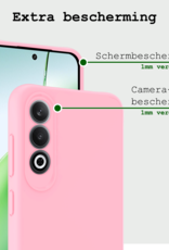 BASEY. Hoesje Geschikt voor OnePlus Nord CE4 Hoesje Siliconen Case Hoes Met 2x Screenprotector - Hoes Geschikt voor OnePlus Nord CE4 Hoes Cover Case - Lichtroze