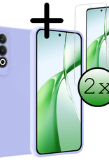 BASEY. Hoesje Geschikt voor OnePlus Nord CE4 Hoesje Siliconen Case Hoes Met 2x Screenprotector - Hoes Geschikt voor OnePlus Nord CE4 Hoes Cover Case - Lichtblauw