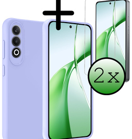 BASEY. BASEY. OnePlus Nord CE4 Hoesje Siliconen Met 2x Screenprotector - Lichtblauw