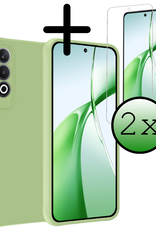 BASEY. Hoesje Geschikt voor OnePlus Nord CE4 Hoesje Siliconen Case Hoes Met 2x Screenprotector - Hoes Geschikt voor OnePlus Nord CE4 Hoes Cover Case - Groen
