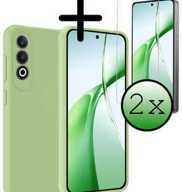 BASEY. BASEY. OnePlus Nord CE4 Hoesje Siliconen Met 2x Screenprotector - Groen