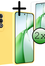 BASEY. Hoesje Geschikt voor OnePlus Nord CE4 Hoesje Siliconen Case Hoes Met 2x Screenprotector - Hoes Geschikt voor OnePlus Nord CE4 Hoes Cover Case - Geel