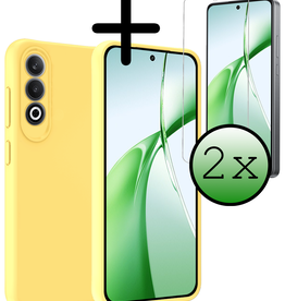 BASEY. BASEY. OnePlus Nord CE4 Hoesje Siliconen Met 2x Screenprotector - Geel