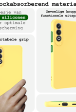 BASEY. Hoesje Geschikt voor OnePlus Nord CE4 Hoesje Siliconen Case Hoes Met 2x Screenprotector - Hoes Geschikt voor OnePlus Nord CE4 Hoes Cover Case - Geel