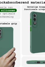 BASEY. Hoesje Geschikt voor OnePlus Nord CE4 Hoesje Siliconen Case Hoes Met 2x Screenprotector - Hoes Geschikt voor OnePlus Nord CE4 Hoes Cover Case - Donkergroen
