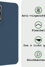 BASEY. Hoesje Geschikt voor OnePlus Nord CE4 Hoesje Siliconen Case Hoes Met 2x Screenprotector - Hoes Geschikt voor OnePlus Nord CE4 Hoes Cover Case - Donkerblauw