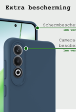 BASEY. Hoesje Geschikt voor OnePlus Nord CE4 Hoesje Siliconen Case Hoes Met 2x Screenprotector - Hoes Geschikt voor OnePlus Nord CE4 Hoes Cover Case - Donkerblauw