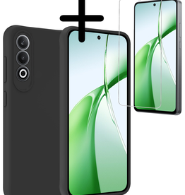 BASEY. BASEY. OnePlus Nord CE4 Hoesje Siliconen Met Screenprotector - Zwart