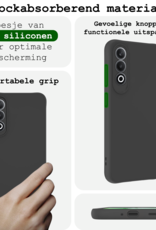 BASEY. Hoesje Geschikt voor OnePlus Nord CE4 Hoesje Siliconen Case Hoes Met Screenprotector - Hoes Geschikt voor OnePlus Nord CE4 Hoes Cover Case - Zwart