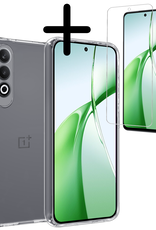 BASEY. Hoesje Geschikt voor OnePlus Nord CE4 Hoesje Siliconen Case Hoes Met Screenprotector - Hoes Geschikt voor OnePlus Nord CE4 Hoes Cover Case - Transparant