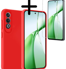 BASEY. BASEY. OnePlus Nord CE4 Hoesje Siliconen Met Screenprotector - Rood
