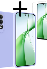 BASEY. Hoesje Geschikt voor OnePlus Nord CE4 Hoesje Siliconen Case Hoes Met Screenprotector - Hoes Geschikt voor OnePlus Nord CE4 Hoes Cover Case - Lichtblauw