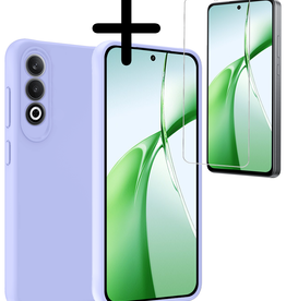 BASEY. BASEY. OnePlus Nord CE4 Hoesje Siliconen Met Screenprotector - Lichtblauw