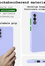 BASEY. Hoesje Geschikt voor OnePlus Nord CE4 Hoesje Siliconen Case Hoes Met Screenprotector - Hoes Geschikt voor OnePlus Nord CE4 Hoes Cover Case - Lichtblauw