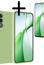 BASEY. Hoesje Geschikt voor OnePlus Nord CE4 Hoesje Siliconen Case Hoes Met Screenprotector - Hoes Geschikt voor OnePlus Nord CE4 Hoes Cover Case - Groen