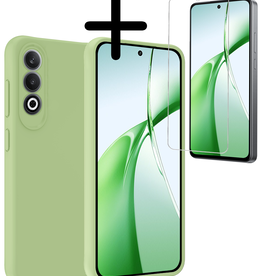 BASEY. BASEY. OnePlus Nord CE4 Hoesje Siliconen Met Screenprotector - Groen