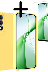 BASEY. Hoesje Geschikt voor OnePlus Nord CE4 Hoesje Siliconen Case Hoes Met Screenprotector - Hoes Geschikt voor OnePlus Nord CE4 Hoes Cover Case - Geel