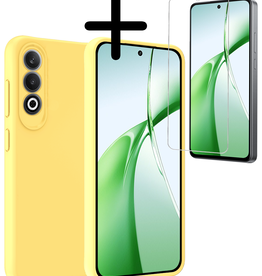 BASEY. BASEY. OnePlus Nord CE4 Hoesje Siliconen Met Screenprotector - Geel