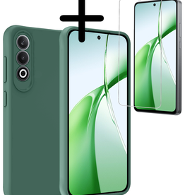BASEY. BASEY. OnePlus Nord CE4 Hoesje Siliconen Met Screenprotector - Donkergroen