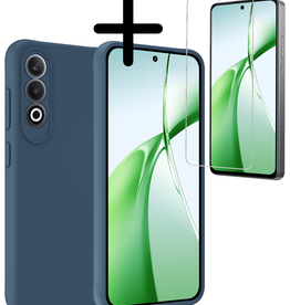 BASEY. BASEY. OnePlus Nord CE4 Hoesje Siliconen Met Screenprotector - Donkerblauw