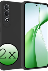 BASEY. Hoesje Geschikt voor OnePlus Nord CE4 Hoesje Siliconen Case Hoes - Hoes Geschikt voor OnePlus Nord CE4 Hoes Cover Case - Zwart - 2 PACK
