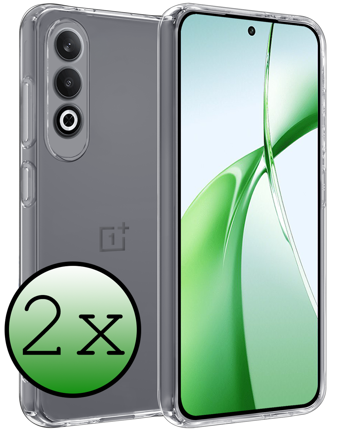 BASEY. Hoesje Geschikt voor OnePlus Nord CE4 Hoesje Siliconen Case Hoes - Hoes Geschikt voor OnePlus Nord CE4 Hoes Cover Case - Transparant - 2 PACK