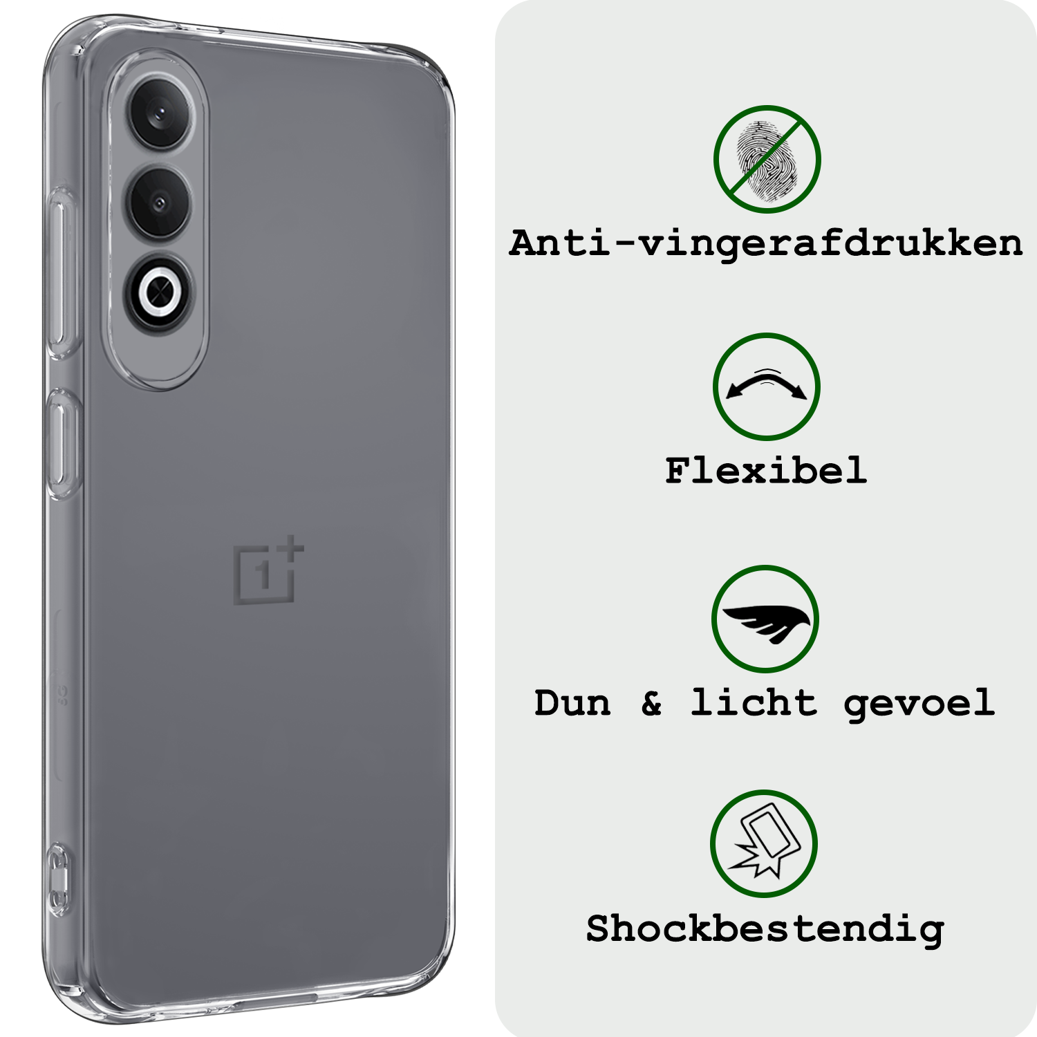 BASEY. Hoesje Geschikt voor OnePlus Nord CE4 Hoesje Siliconen Case Hoes - Hoes Geschikt voor OnePlus Nord CE4 Hoes Cover Case - Transparant - 2 PACK