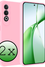 BASEY. Hoesje Geschikt voor OnePlus Nord CE4 Hoesje Siliconen Case Hoes - Hoes Geschikt voor OnePlus Nord CE4 Hoes Cover Case - Lichtroze - 2 PACK